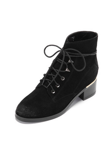 Daphne winter new suede female boots with a square side with Martin boots
