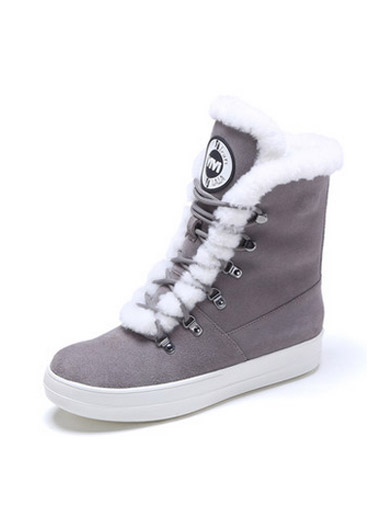 Plush flat top high casual round head suede with short tube women 's boots Plush flat top high casual round head suede with short tube women 's boots