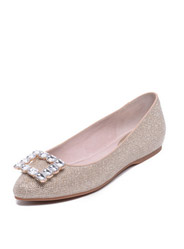 Daphne new sweet side buckle diamond low-heeled flat shoes