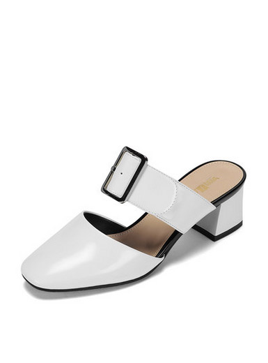 Vivifleurs side with simple square head belt buckle thick with high-heeled sandals Vivifleurs side with simple square head belt buckle thick with high-heeled sandals