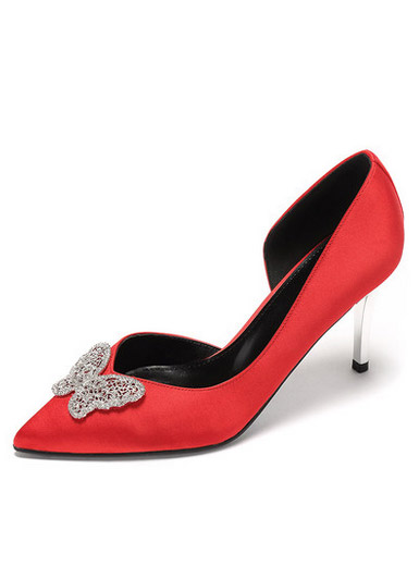 Daphne spring and summer elegant fine with high heels sexy pointed butterfly diamond shallow mouth single shoes Daphne spring and summer elegant fine with high heels sexy pointed butterfly diamond shallow mouth single shoes