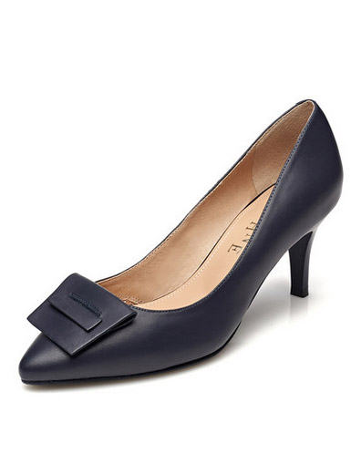 Daphne new leather simple side of the mouth with shallow high-heeled commuter shoes Daphne new leather simple side of the mouth with shallow high-heeled commuter shoes