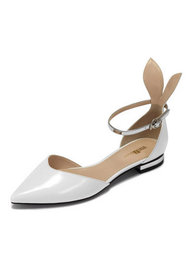 Vivifleurs sweet rabbit ears with a single temperament pointed tip buckle low-heeled sandals Vivifleurs sweet rabbit ears with a single temperament pointed tip buckle low-heeled sandals