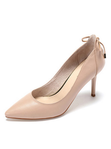 Daphne spring and summer new comfortable sheepskin high-heeled shoes simple pointed bow thin with a single shoe Daphne spring and summer new comfortable sheepskin high-heeled shoes simple pointed bow thin with a single shoe