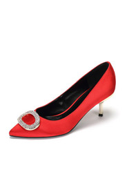 Daphne comfortable low-heeled shoes temperament pointed metal buckle fine with dress shoes