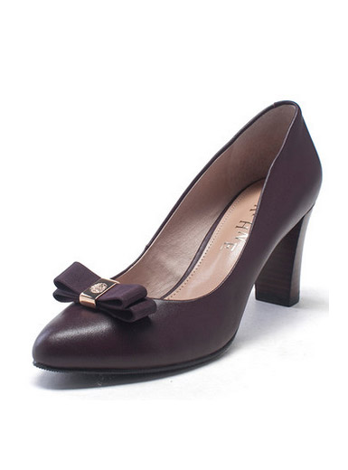 Daphne Genuine leather high-heeled pointed bow shallow mouth single shoes Daphne Genuine leather high-heeled pointed bow shallow mouth single shoes