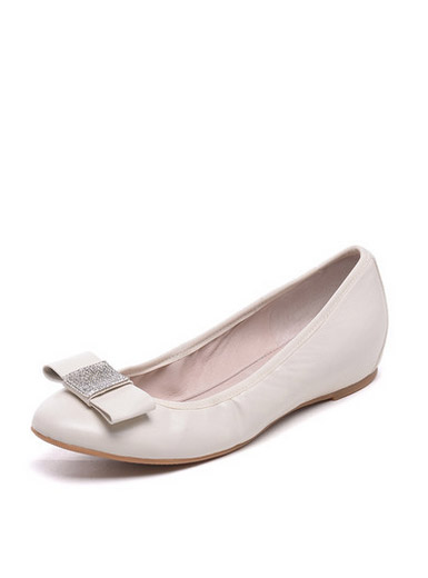 Daphne new round bow flat leather with low-heeled shoes Daphne new round bow flat leather with low-heeled shoes