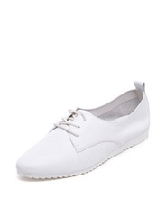 Daphne simple round head with flat-bottomed leather female casual shoes