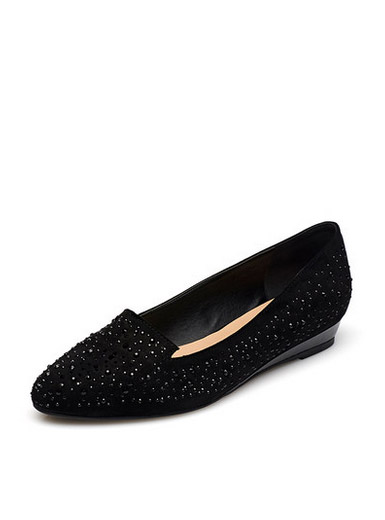 Daphne fashion diamond low-heeled shoes with comfortable breathable pointed slope with flat shoes
