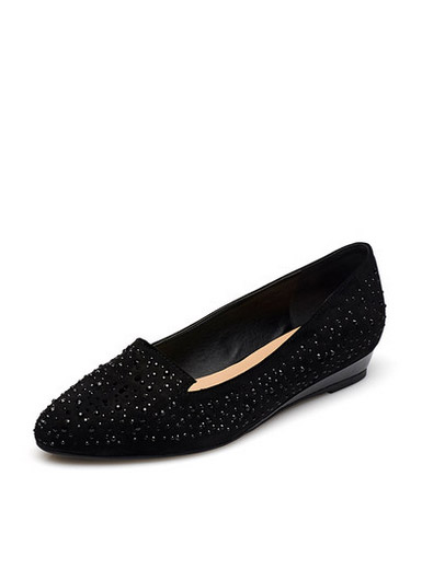 Daphne fashion diamond low-heeled shoes with comfortable breathable pointed slope with flat shoes Daphne fashion diamond low-heeled shoes with comfortable breathable pointed slope with flat shoes
