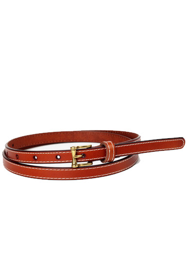 The bright side of the square copper button ladies fashion decorative thin belt