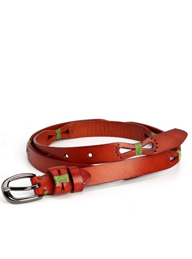 Pastoral tie leather ladies casual wild belt