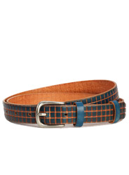 Three rows of lattice cowhide leisure wild lady belt